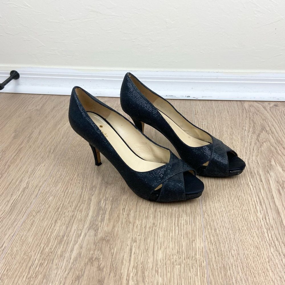 Kate Spade New York Billie Peep Toe Pump Heels - Black Sparkle